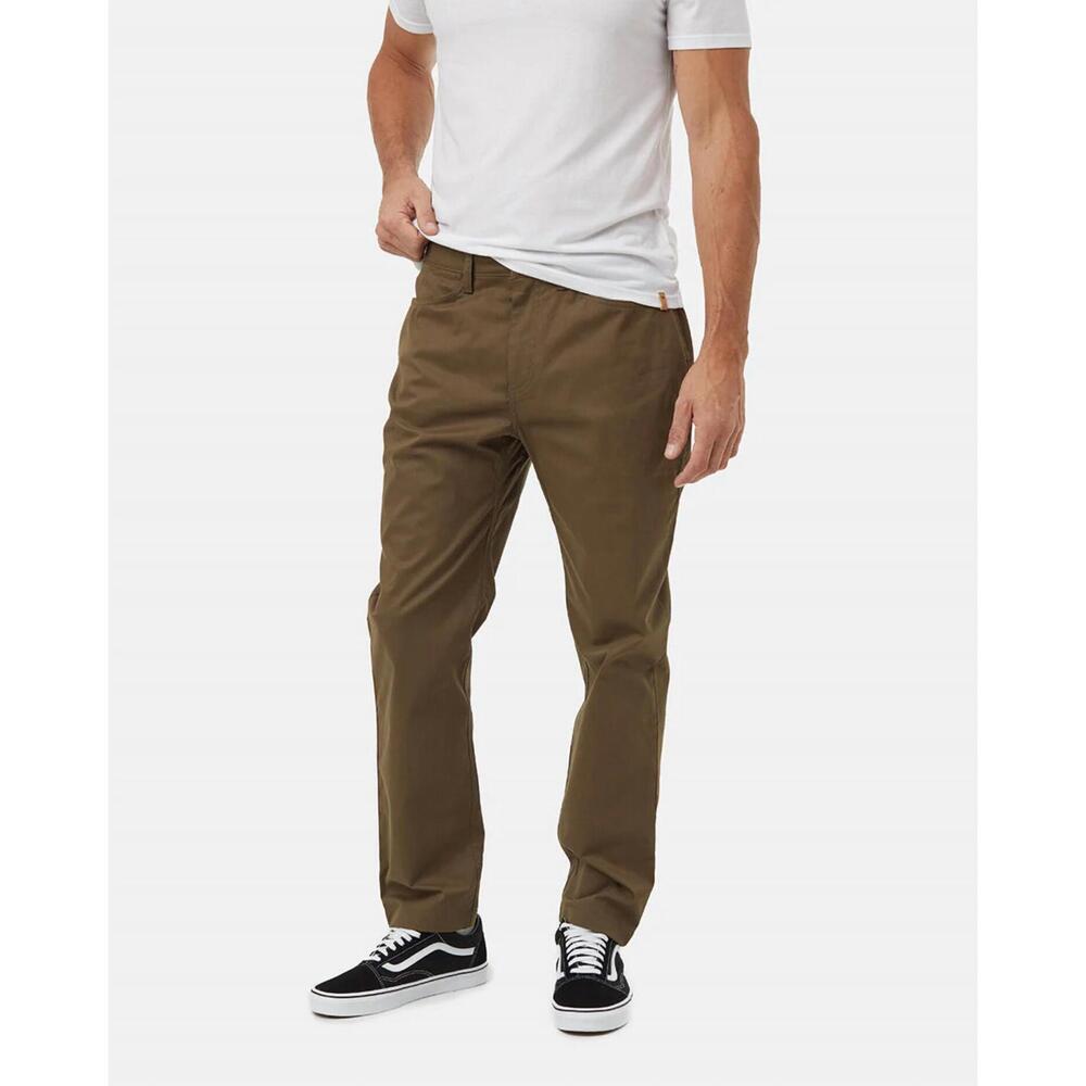 NEW TENTREE travel slim pant in green brown